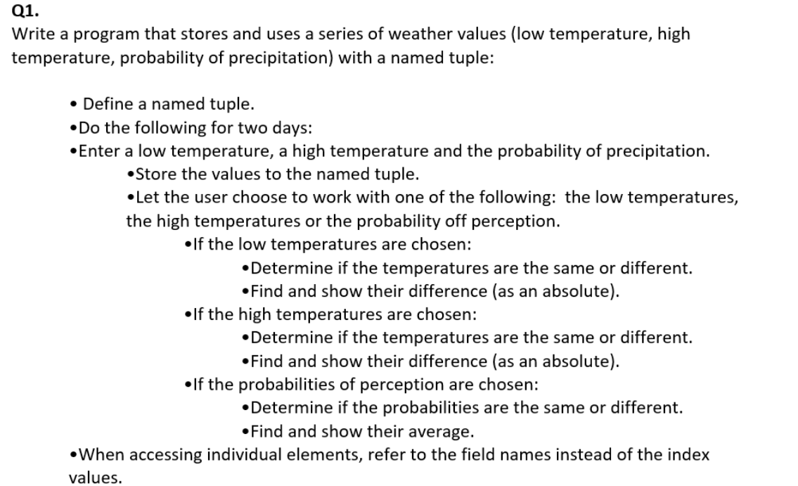 Solved Q1. Write a program that stores and uses a series of | Chegg.com