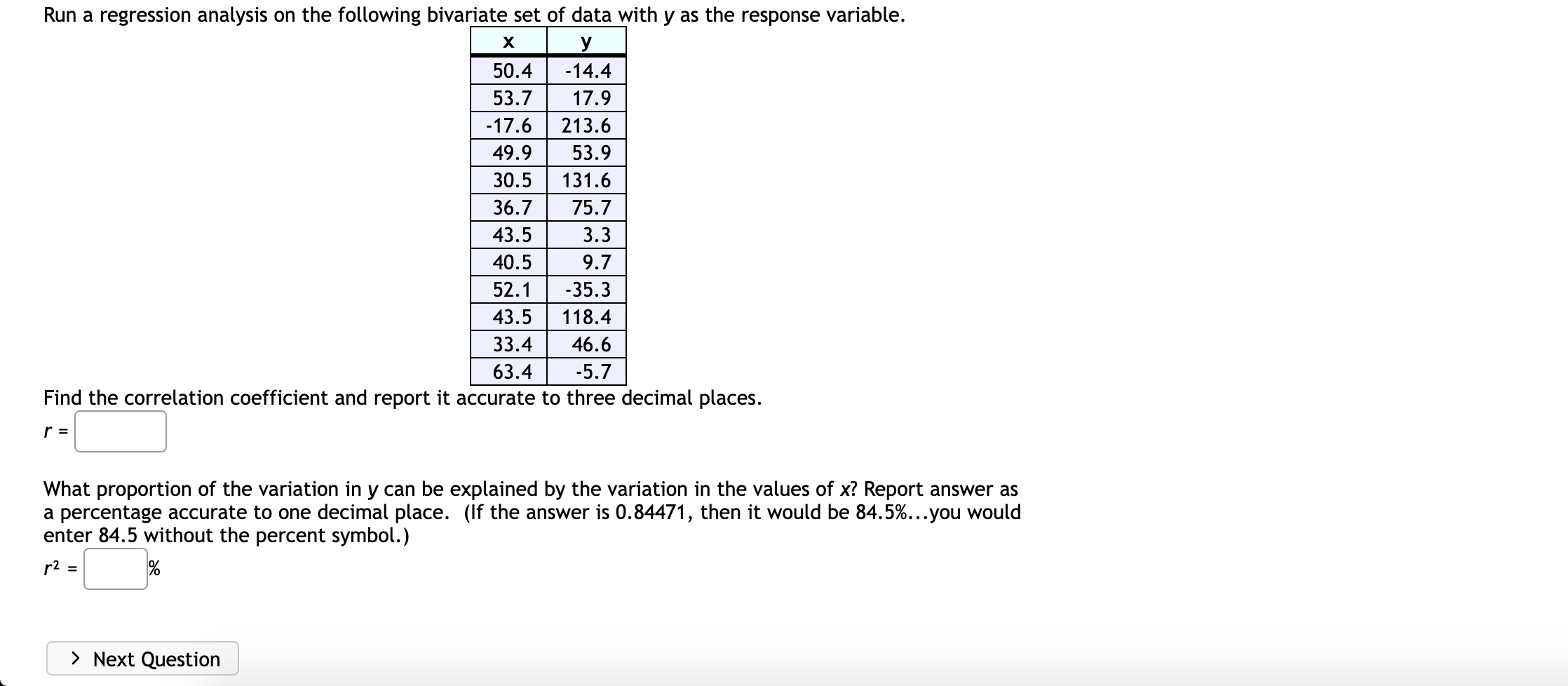 Solved What proportion of the variation in y can be | Chegg.com
