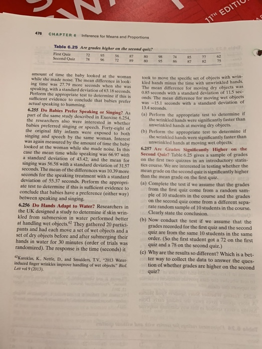 Solved 1TH EDITIC 476 CHAPTER 6 Inference for Means and | Chegg.com