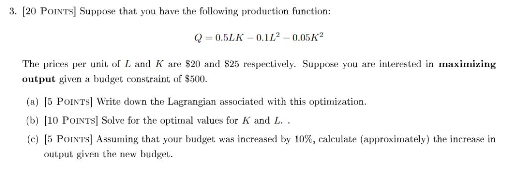 Solved Questions – 3 (20 points) a) You have the following