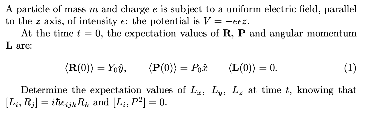 Solved A particle of mass m and charge e is subject to a | Chegg.com