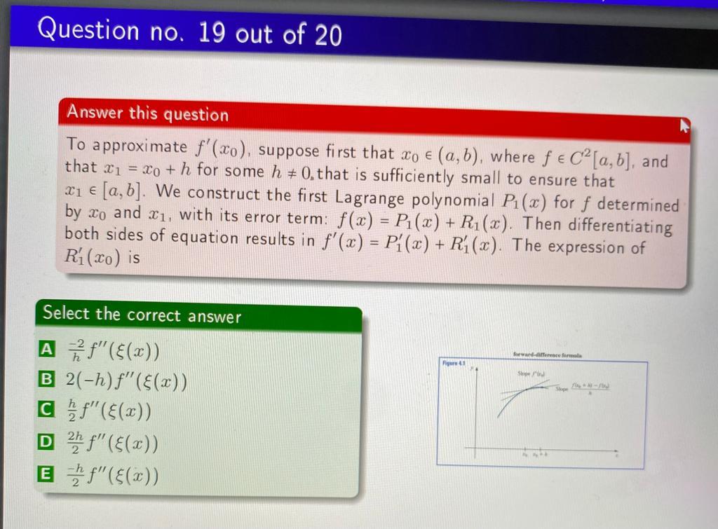 Answer this question Use the forward difference | Chegg.com