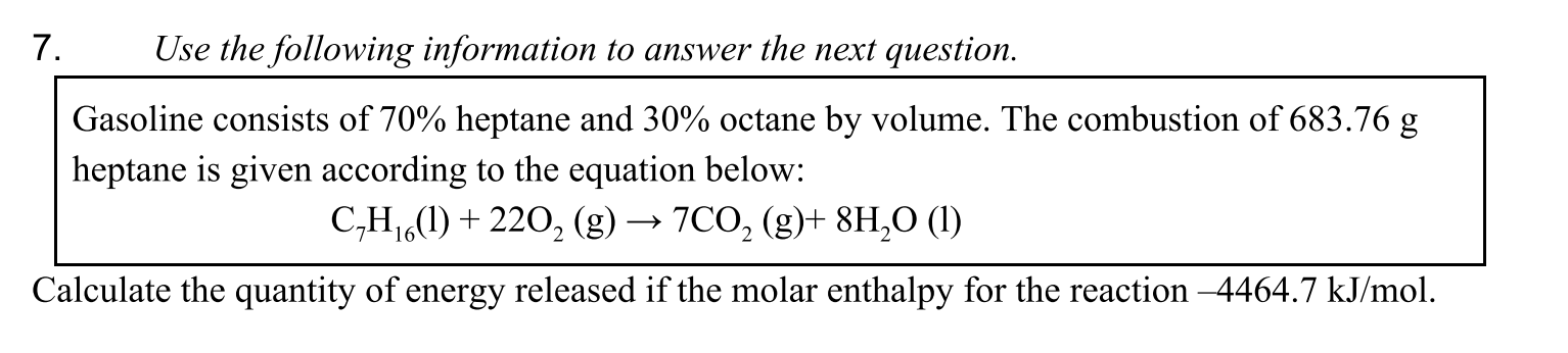 Solved 7. Use the following information to answer the next | Chegg.com