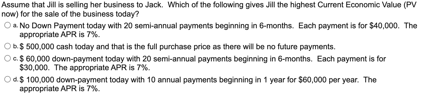 Solved Assume that Jill is selling her business to Jack. | Chegg.com