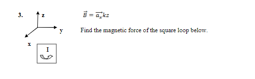 Solved 3. N Find the magnetic force of the square loop | Chegg.com