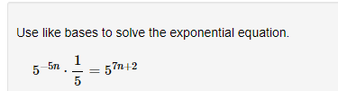 Solved Use like bases to solve the exponential | Chegg.com
