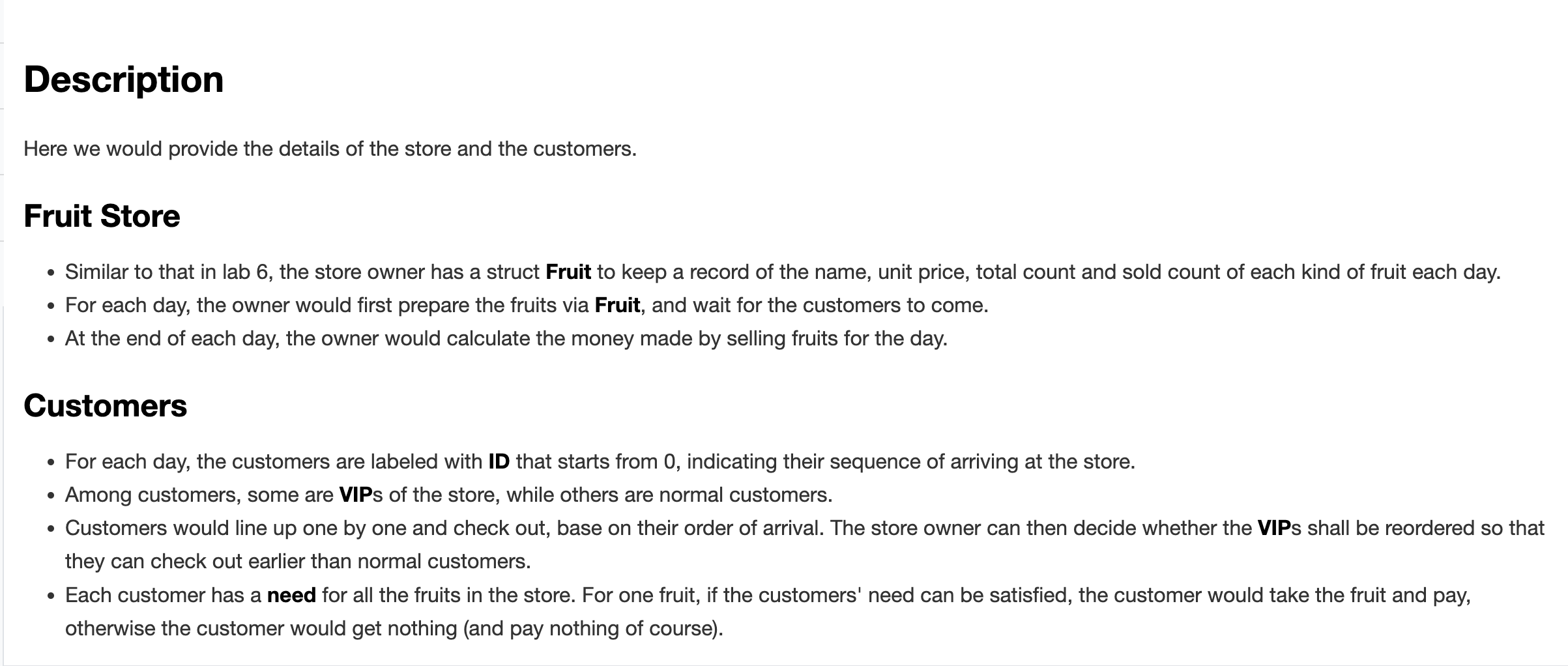 Solved Introduction This lab is for the fruit store, and | Chegg.com