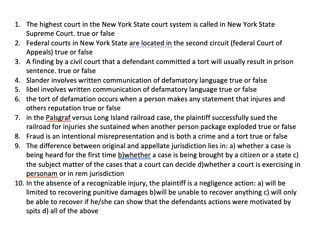 Solved 1 The highest court in the New York State court Chegg com