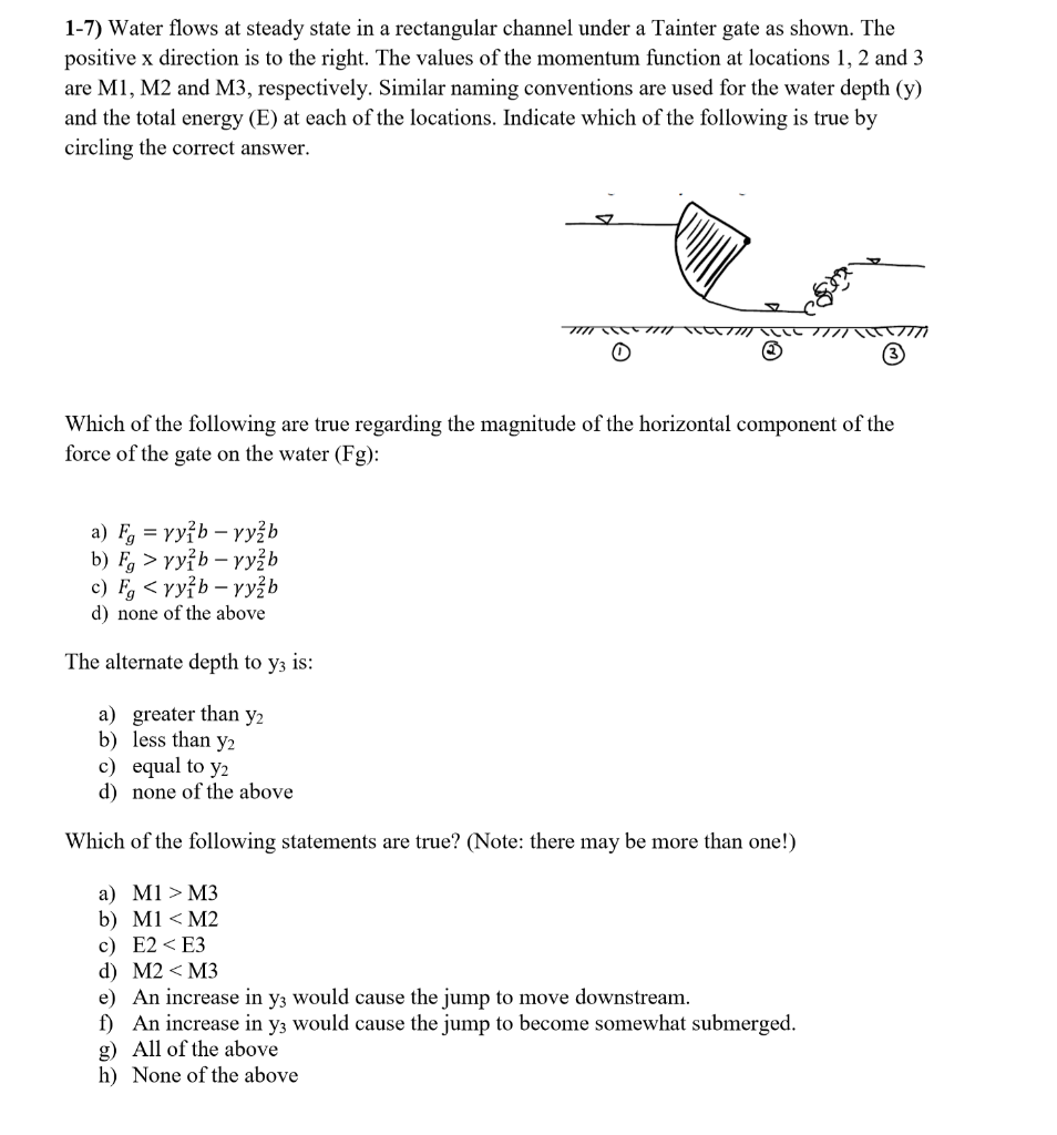 Solved 1-7) Water flows at steady state in a rectangular | Chegg.com