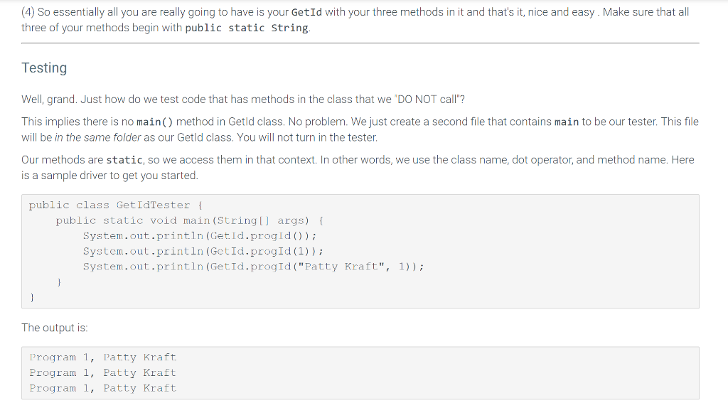 Solved 20.1 Program 1a: Getld Objectives Organize code into | Chegg.com