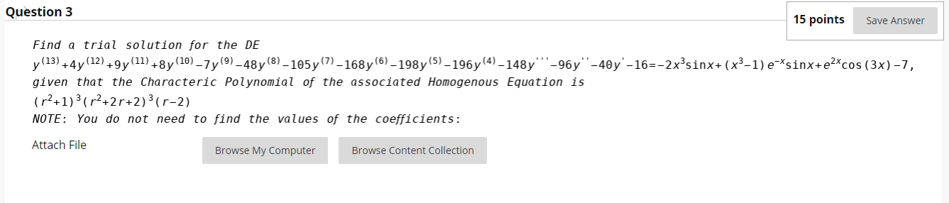 Solved Question 3 15 points Save Answer Find a trial | Chegg.com