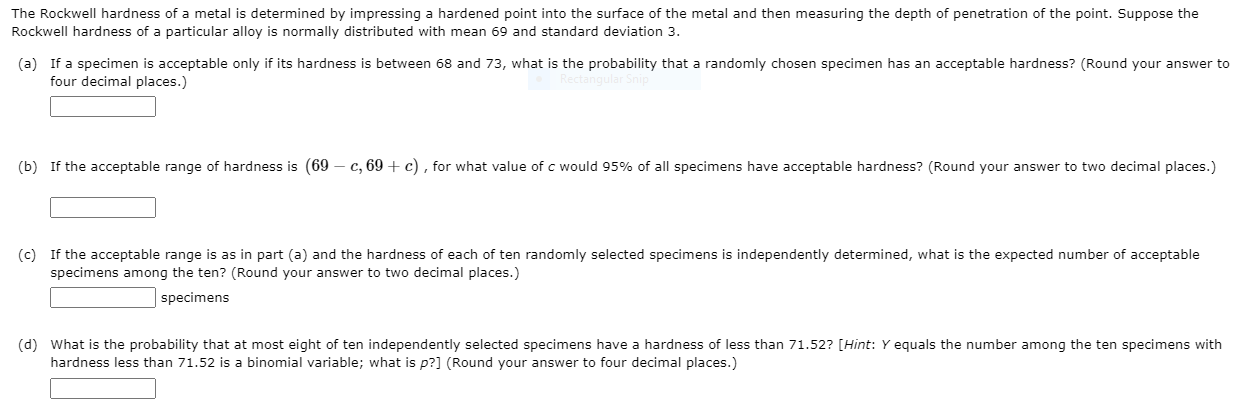 Solved The Rockwell hardness of a metal is determined by | Chegg.com