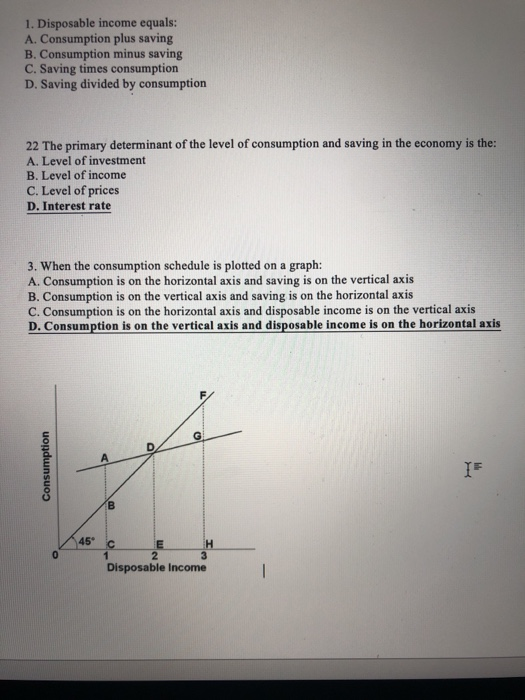 Solved 1. Disposable equals A. Consumption plus