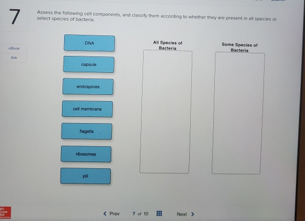 Solved Assess The Following Cell Components, And Classify | Chegg.com