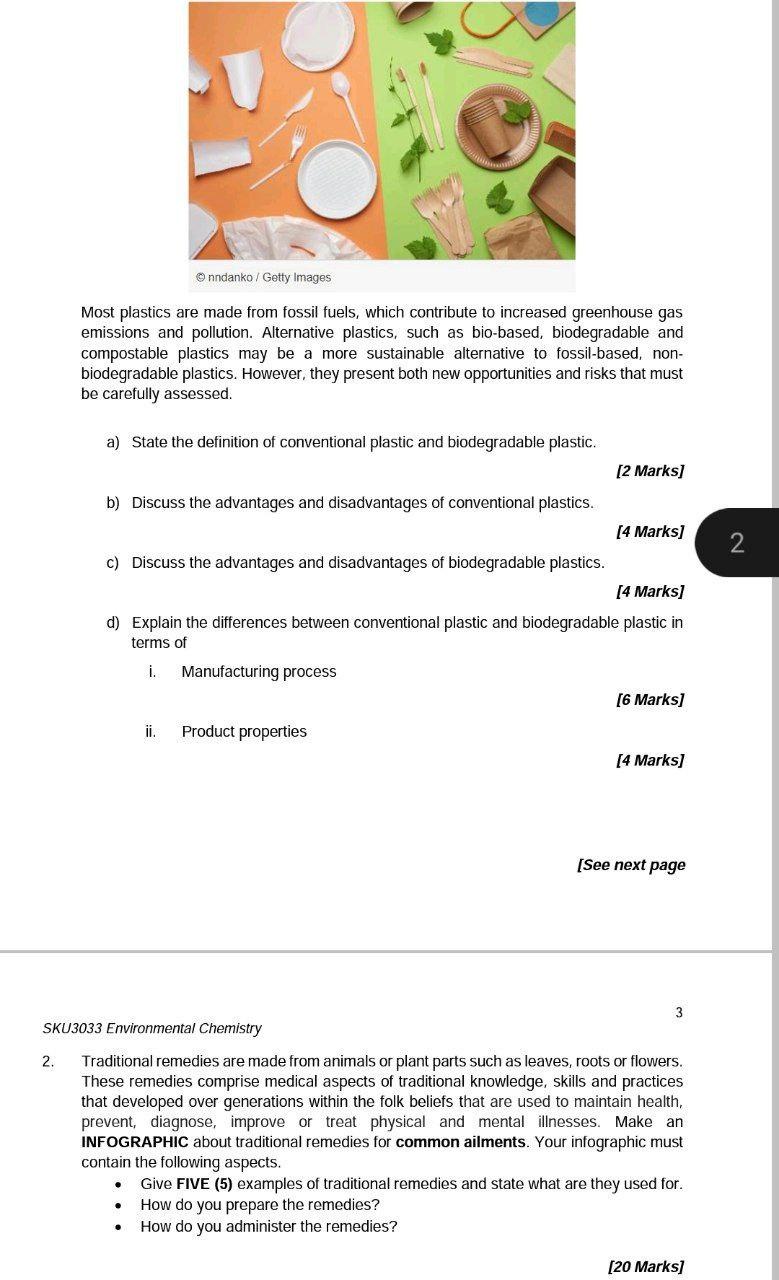 Solved Most plastics are made from fossil fuels, which