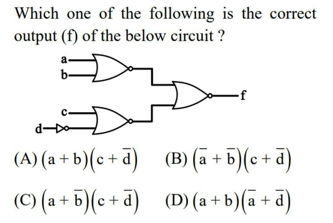 Solved Which one of the following is the correct output (f) | Chegg.com