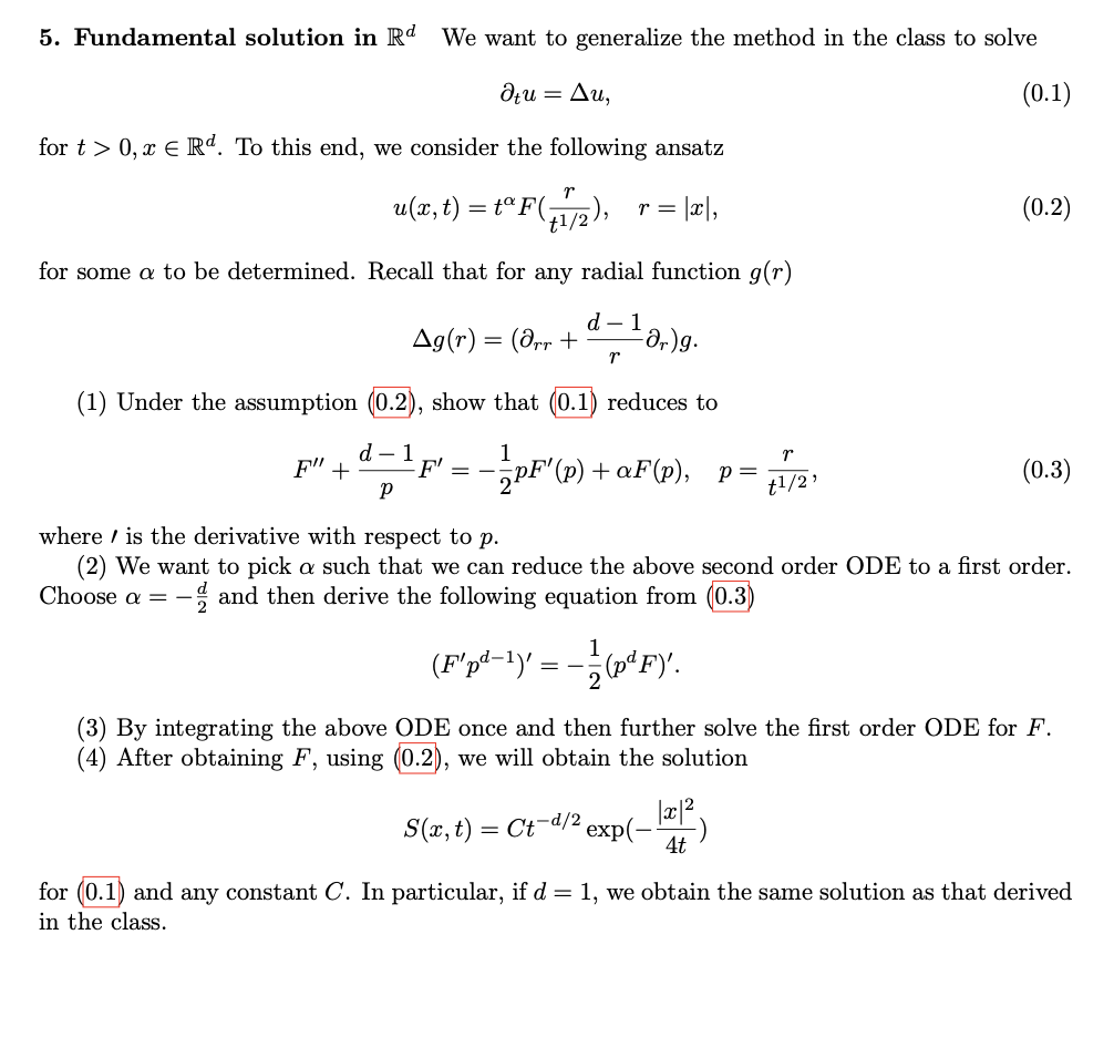 Solved 5. Fundamental solution in Rd We want to generalize | Chegg.com