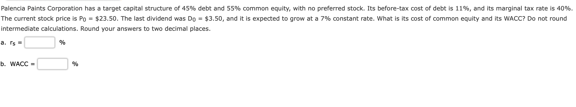 Solved intermediate calculations. Round your answers to two | Chegg.com