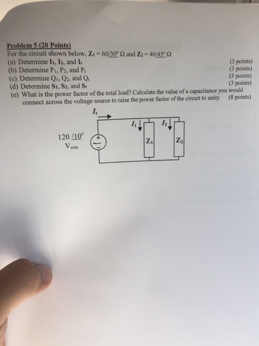 Solved Problem 5 (20 Points) For the circuit shown below, | Chegg.com