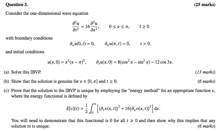 Solved Consider The One Dimensional Wave Equation 2u 1 Chegg Com