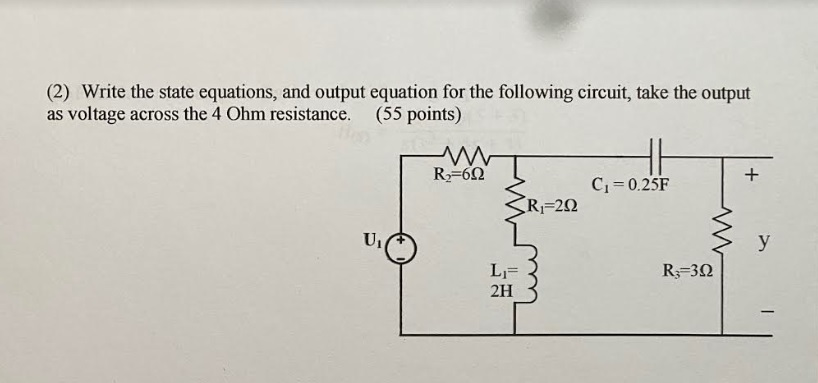 Solved (2) Write the state equations, and output equation | Chegg.com