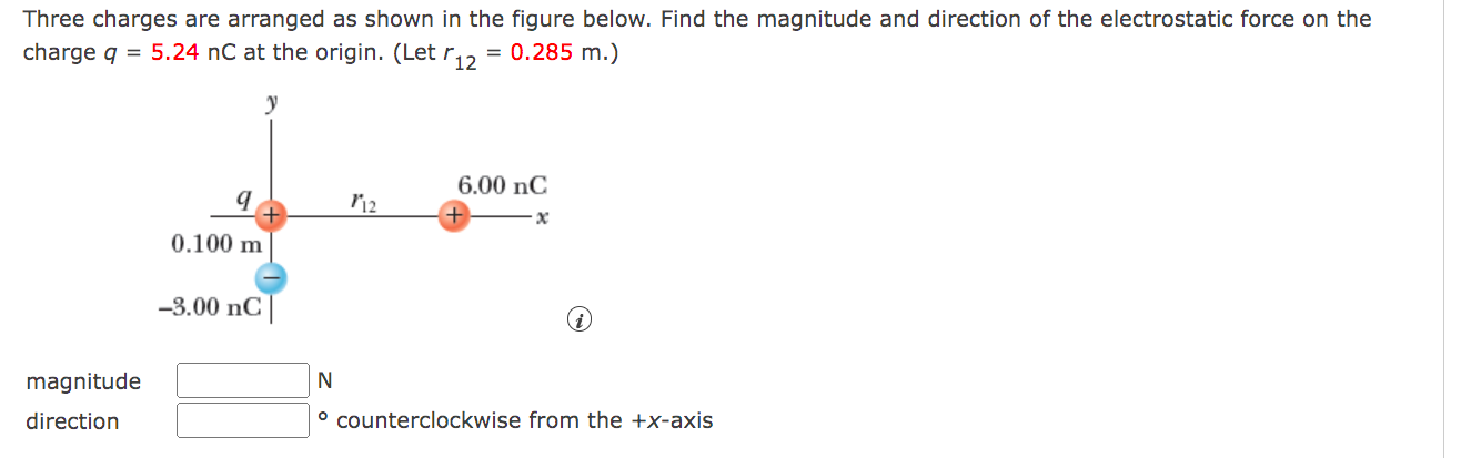 Solved Three charges are arranged as shown in the figure | Chegg.com