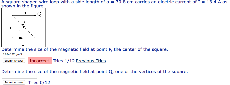 Solved A square shaped wire loop with a side length of a = | Chegg.com