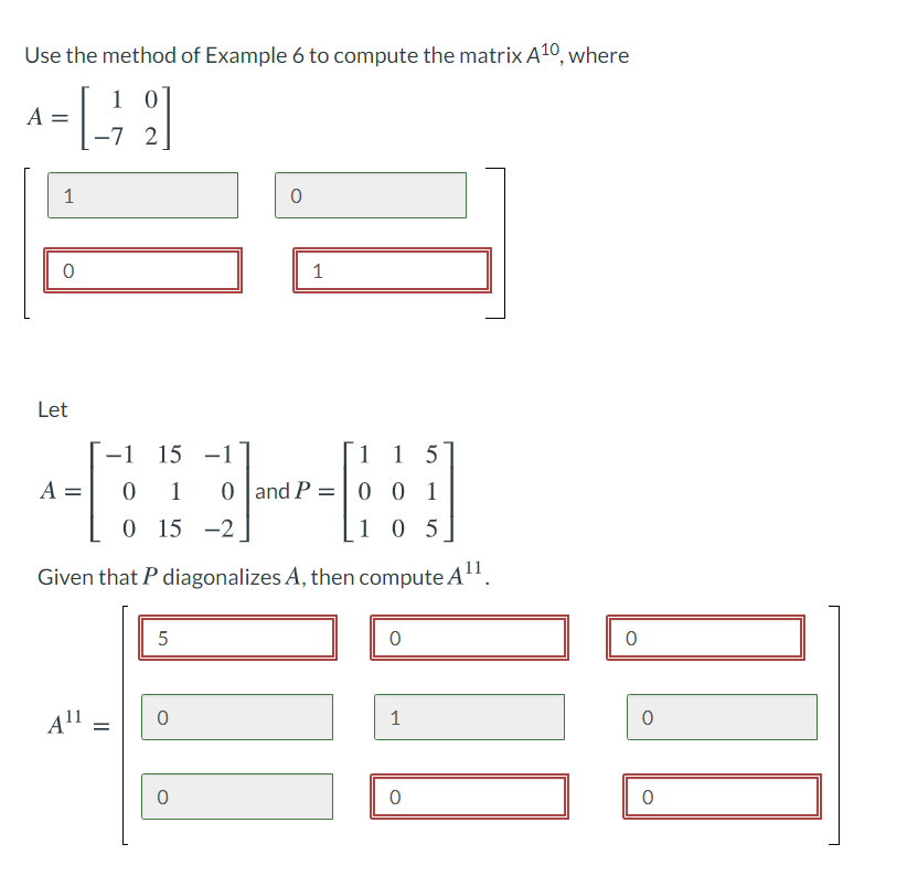 Solved Use the method of Example 6 to compute the matrix | Chegg.com