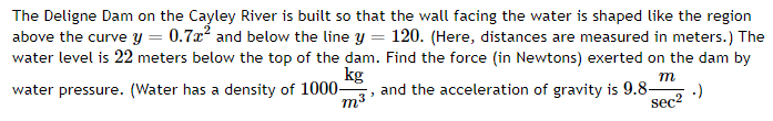 Solved The Deligne Dam on the Cayley River is built so that | Chegg.com