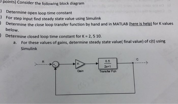 Solved Points) Consider The Following Block Diagram ) | Chegg.com