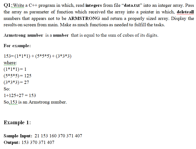 Solved Q1: Write a C++ program in which, read integers from | Chegg.com