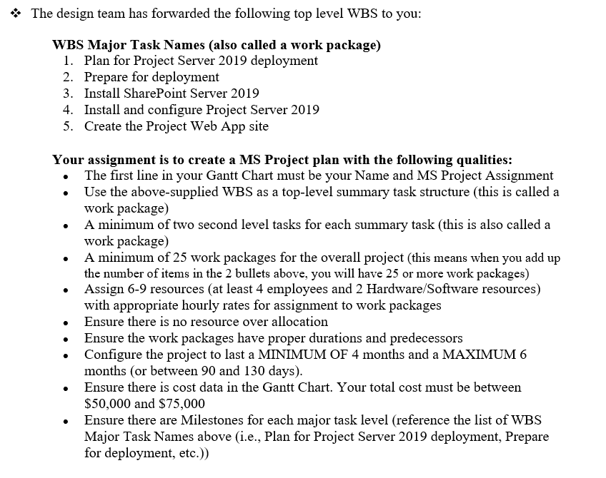 Solved You are on an implementation team which has received