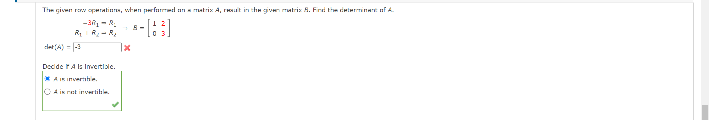 Solved The Given Row Operations When Performed On A Matrix Chegg