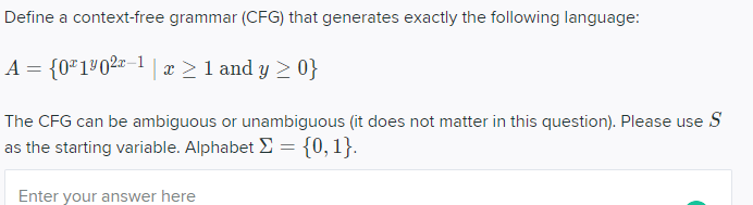 Solved Define a context-free grammar (CFG) that generates | Chegg.com