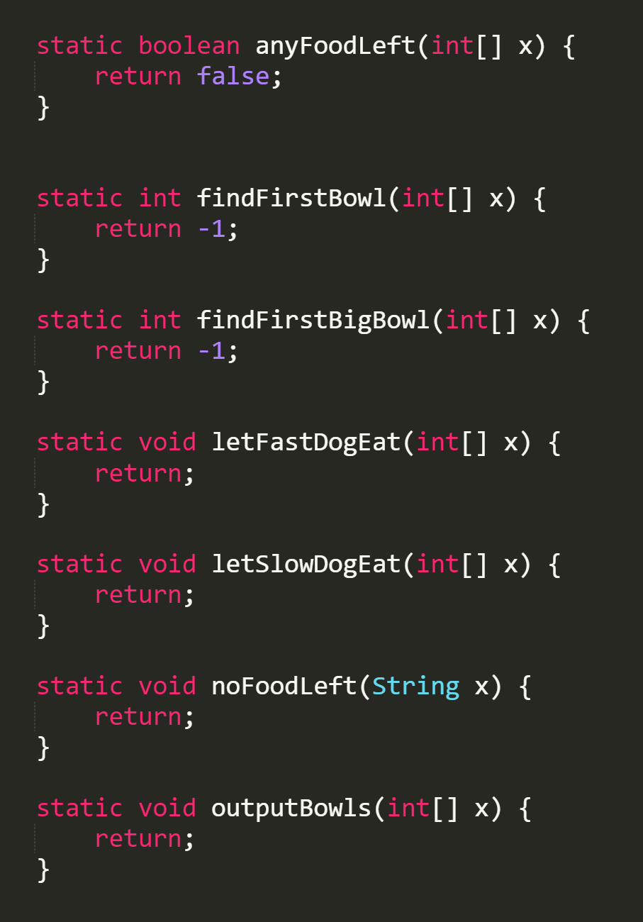 Solved Small Java game, where we need to find the methods at | Chegg.com