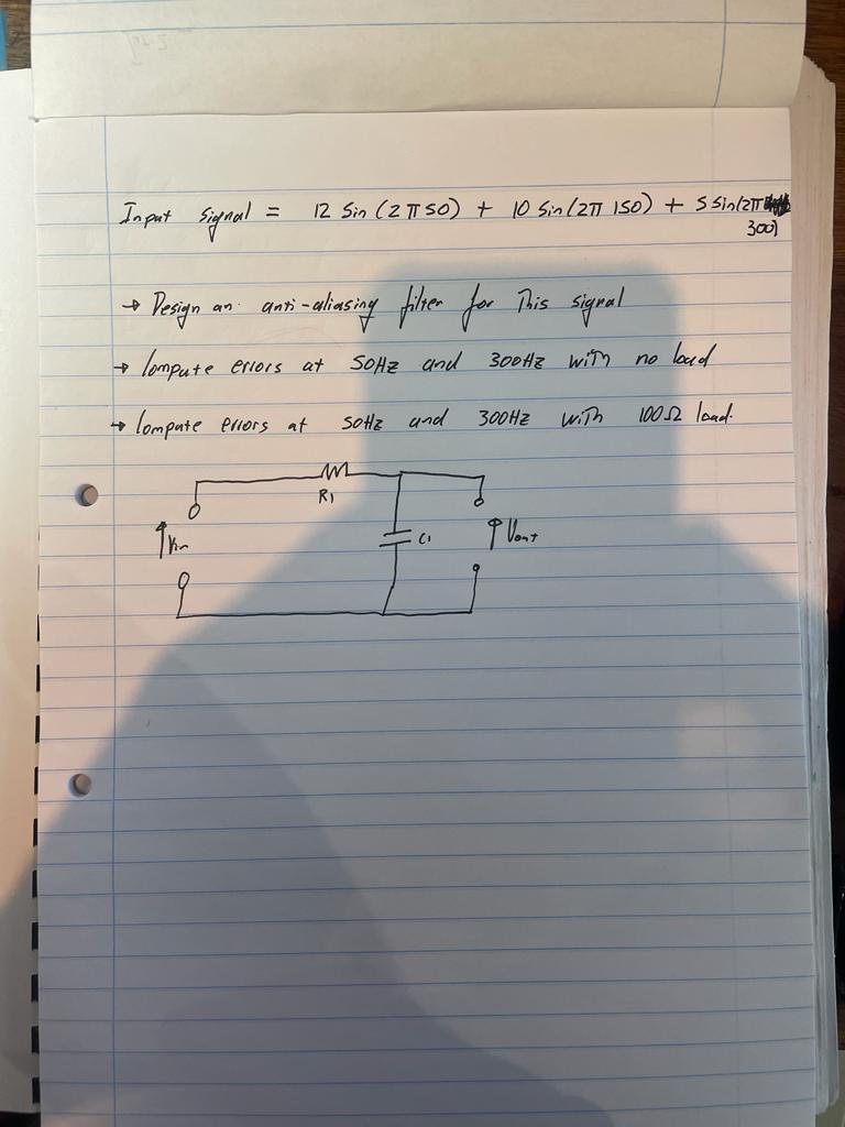 Solved Input signal =12sin(2π50)+10sin(2π150)+5sin(2πdx →