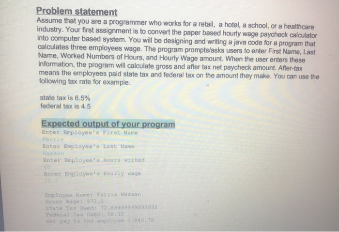 Solved Problem statement Assume that you are a programmer | Chegg.com