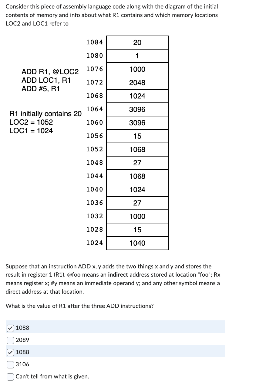Solved Consider this piece of assembly language code along | Chegg.com