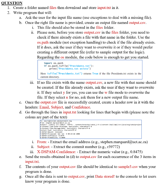Solved STION Create a folder named files then download and | Chegg.com