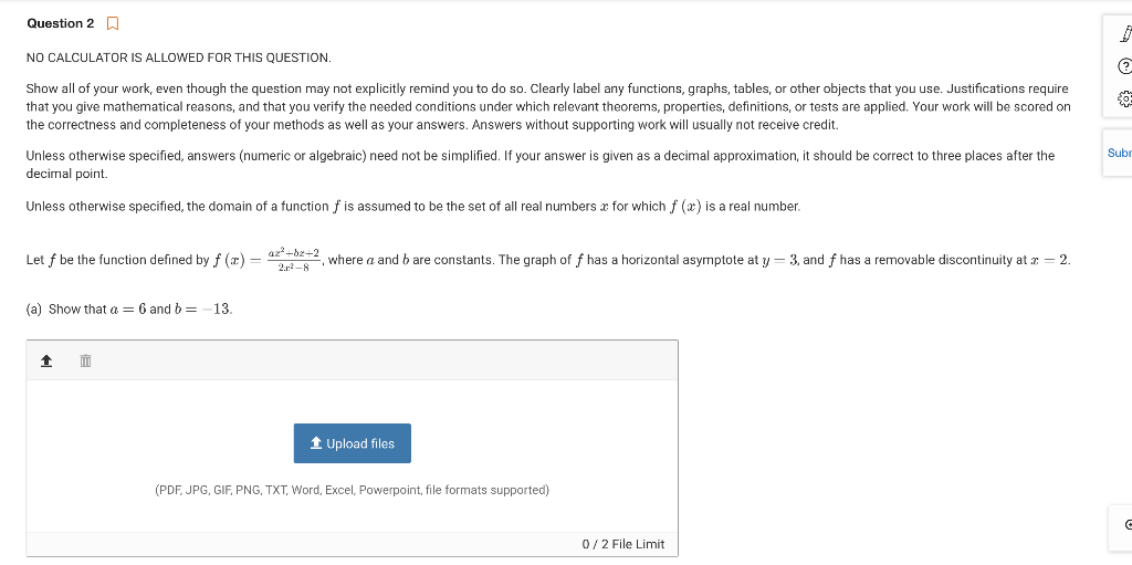 Solved Question 2 0 NO CALCULATOR IS ALLOWED FOR THIS | Chegg.com