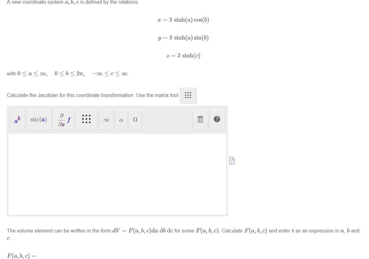 Solved A new coordinate system a, b, c is defined by the | Chegg.com