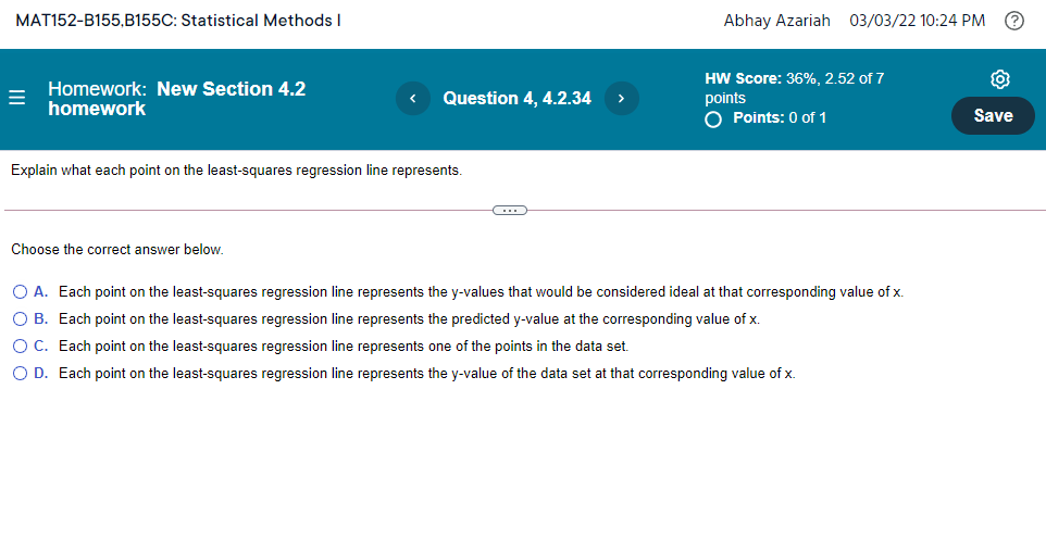 Solved MAT152-B155,B155C: Statistical Methods Abhay Azariah | Chegg.com