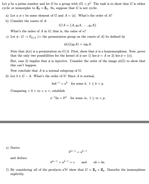 Solved Let P Be A Prime Number And Let G Be A Group With Chegg Com