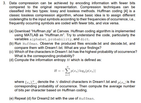 Explanation of Data Compression Algorithms With Example