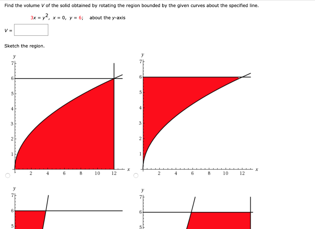 Solved Find The Volume V Of The Solid Obtained By Rotatin Chegg Com