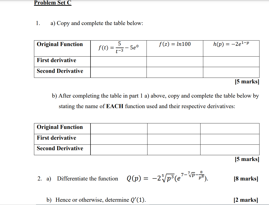 Solved 1. A) Copy And Complete The Table Below: [כ Marks] B) | Chegg.com