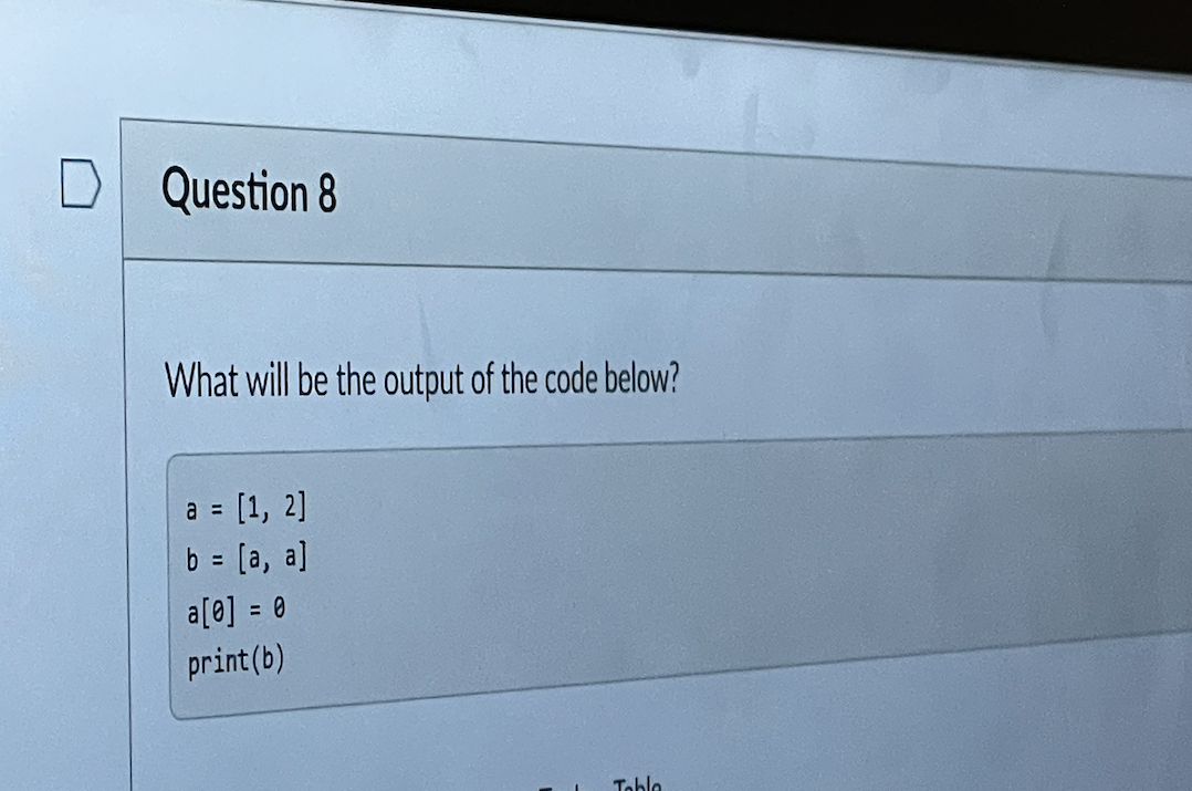 Solved Question 8 What Will Be The Output Of The Code Below? | Chegg.com