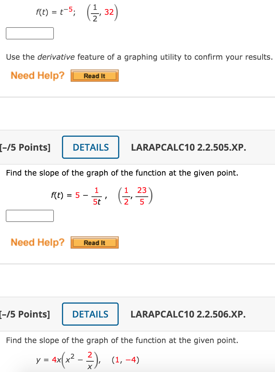 Solved Find the slope of the graph of the function at the | Chegg.com