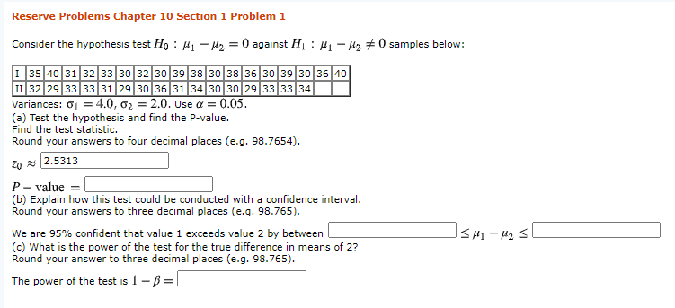 Solved Reserve Problems Chapter 10 Section 1 Problem 1 | Chegg.com