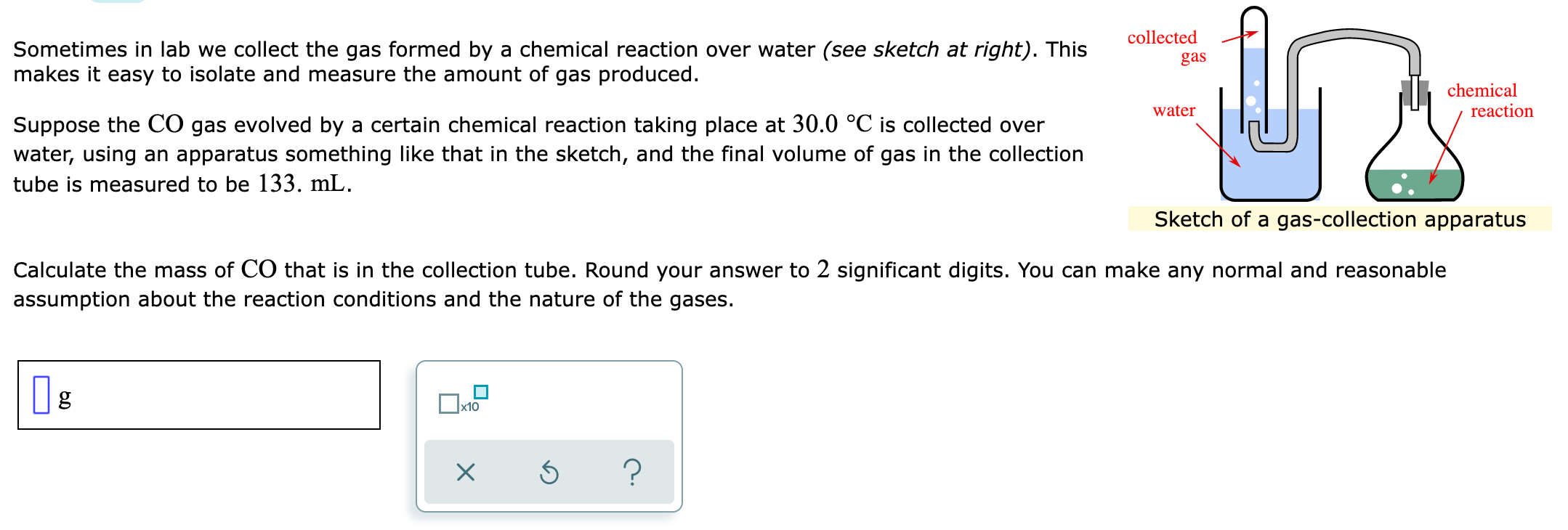 Solved Sometimes in lab we collect the gas formed by a | Chegg.com